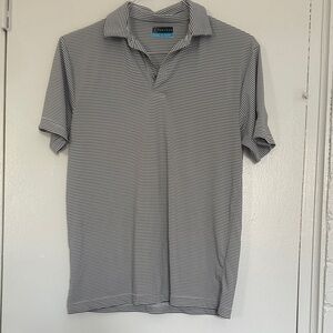 PGA Tour Men's Thin Striped Polo - Gray & White